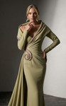 MNM Couture F03038 Crepe Curved Neck Strapless Sheath Gown