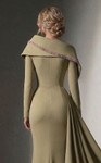 MNM Couture F03038 Crepe Curved Neck Strapless Sheath Gown