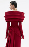 MNM Couture F03049 Crepe Off-shoulder Neck Overskirt Gown