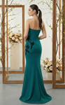 MNM Couture N0700 Crepe Satin Silk Embroidery Strapless Gown