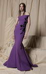 MNM Couture N0700 Crepe Satin Silk Embroidery Strapless Gown