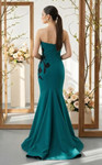 MNM Couture N0700 Crepe Satin Silk Embroidery Strapless Gown