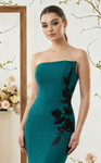 MNM Couture N0700 Crepe Satin Silk Embroidery Strapless Gown