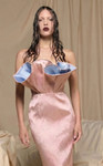 MNM Couture N0704 Sculptural Floral Strapless Fitted Gown
