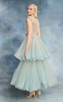 MNM Couture N0719 Tulle Skirt Lace Plunging V-neckline Gown
