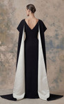 MNM Couture N0746 Crepe V-neck Structured Cape Sleeves Gown