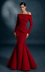 MNM Couture N0761 Off-shoulder Long Sleeves Fitted Gown
