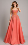 MNM Couture B1167 Embroidered Sweetheart Neck Strapless Gown