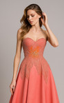 MNM Couture B1167 Embroidered Sweetheart Neck Strapless Gown