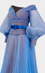 MNM Couture 2686 Organza Embroidered Puffed Sleeves Gown