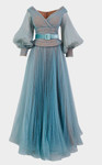 MNM Couture 2686 Organza Embroidered Puffed Sleeves Gown