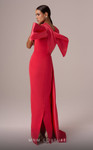 MNM Couture E0081 Satin High Neck Sleeveless Drap Bow Gown
