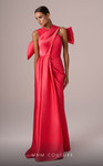 MNM Couture E0081 Satin High Neck Sleeveless Drap Bow Gown