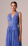 MNM Couture E0086 Chiffon V-Neck Sleeveless Pleating Gown