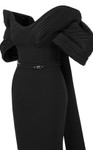 MNM Couture E0088 Rayon Crepe Scoop Neck Off-Shoulder Gown