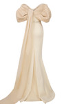 MNM Couture E0088 Rayon Crepe Scoop Neck Off-Shoulder Gown