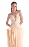 MNM Couture G2100 Sculpted Crepe Deep-V Cut Strapless Gown