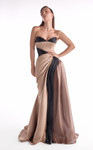 MNM Couture G2102 Luxe Satin Liquid Organza Strapless Gown
