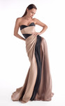 MNM Couture G2102 Luxe Satin Liquid Organza Strapless Gown