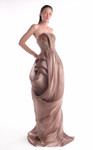 MNM Couture G2103 Liquid Organza Strapless Evening Gown