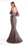 MNM Couture G2104 Satin Tulle Sculpted Organza Draped Gown