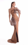 MNM Couture G2106 Chiffon Crepe Organza Off-Shoulder Gown