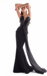 MNM Couture G2113 Satin Lace Beaded V-Neck Strapless Gown