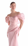 MNM Couture G2125 Satin Chiffon Off-Shoulder Draping Gown