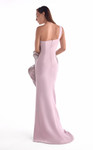 MNM Couture G2128 Satin Sequin Embroidered One-Shoulder Gown