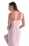 MNM Couture G2128 Satin Sequin Embroidered One-Shoulder Gown