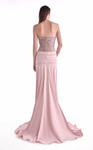 MNM Couture G2129 Satin Sequined Lace Beaded Strapless Gown