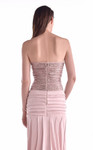 MNM Couture G2129 Satin Sequined Lace Beaded Strapless Gown