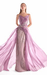 MNM Couture G2131 Satin Chiffon Floral Lace Strapless Gown