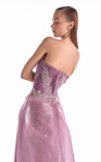 MNM Couture G2131 Satin Chiffon Floral Lace Strapless Gown