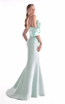 MNM Couture G2136 Satin Chiffon Off-Shoulder Draping Gown