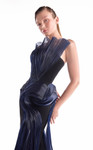 MNM Couture G2145 Satin Silk Strapless Ruching Slit Gown