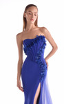 MNM Couture G2149 Satin Tulle Embroidery Strapless Gown