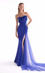 MNM Couture G2149 Satin Tulle Embroidery Strapless Gown