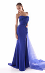 MNM Couture G2149 Satin Tulle Embroidery Strapless Gown