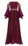 MNM Couture B1103 Crepe Bell Sleeve Strapless Pleating Gown