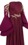 MNM Couture B1103 Crepe Bell Sleeve Strapless Pleating Gown
