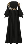 MNM Couture B1103 Crepe Bell Sleeve Strapless Pleating Gown