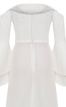 MNM Couture B1103 Crepe Bell Sleeve Strapless Pleating Gown