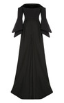 MNM Couture B1103 Crepe Bell Sleeve Strapless Pleating Gown
