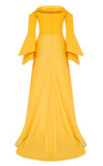 MNM Couture B1103 Crepe Bell Sleeve Strapless Pleating Gown