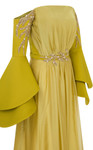 MNM Couture B1103 Crepe Bell Sleeve Strapless Pleating Gown