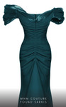MNM Couture 2774 Crepe V-Neck Short Sleeve Ruched Long Gown