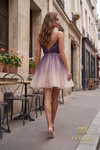 Terani Couture 232H1013 Glitter Tulle V-Neck Short Dress