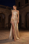 Terani Couture 262E7062 Metallic Shimmer One-Shoulder Gown
