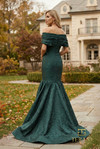 Terani Couture 262E7069 Textrured Jacquard Off-Shoulder Gown